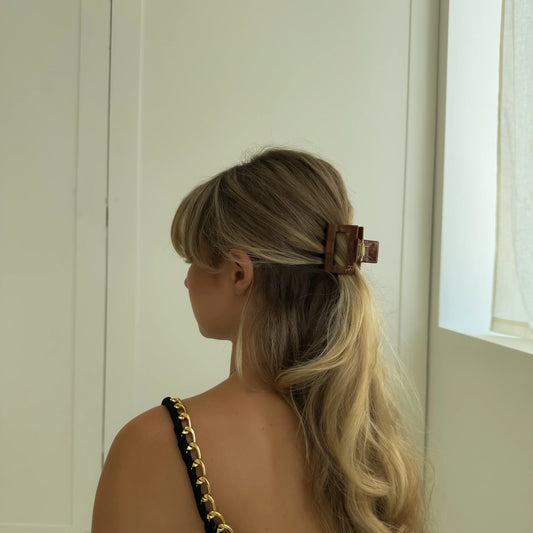 Honeylux - Barrette midi en acétate écologique - Chocolat