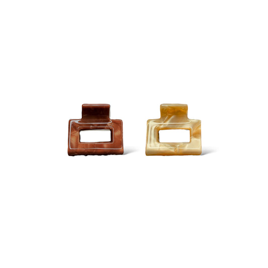 Honeylux - Mini pinces carrées en acétate écologique - Ensemble marbré