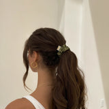 Honeylux - Mini chouchou en soie classique " olive "