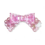 Honeylux - Barrette noeud papillon en acétate " rose poudré "