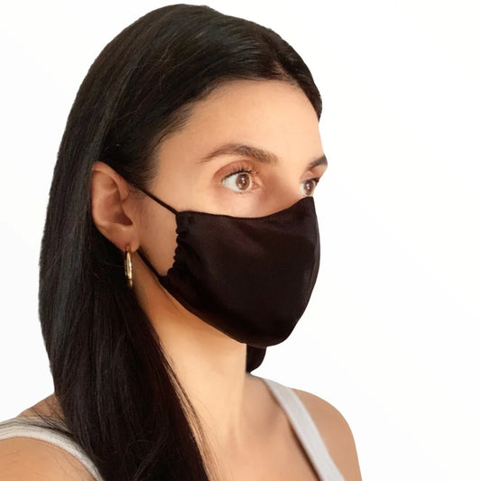 Seda - Couvre-visage pure soie "Noir"