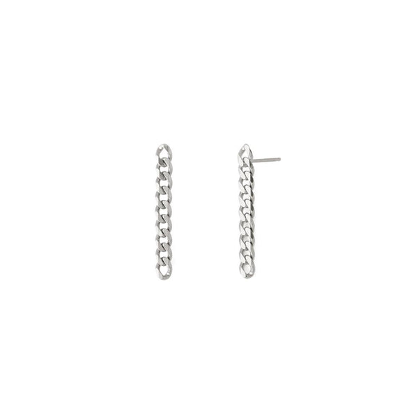 Treasurebox - Boucles d'oreilles chaîne courbée en argent