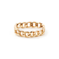 Treasurebox - Bague chaîne courbée en or