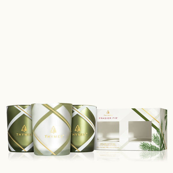 Thymes - Trio de bougies votives Frosted Plaid