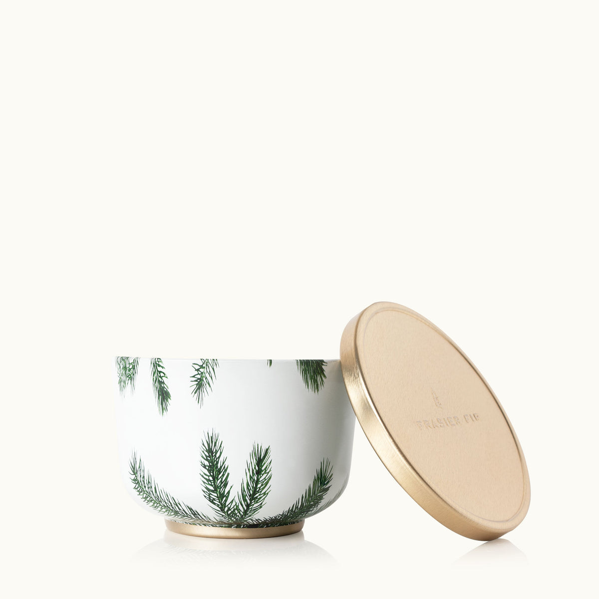 Thymes - Bougies frasier fir avec couvercle doré